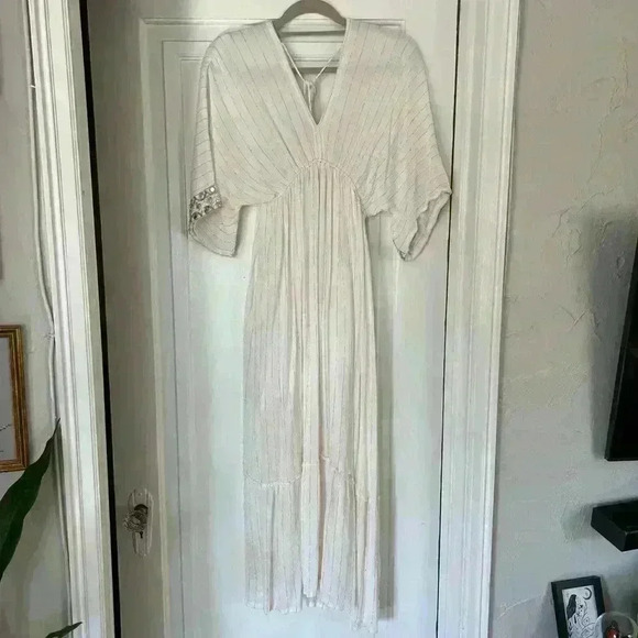 Boho Chic V-Neck Maxi Dress Vacation Boho Beachy - Picture 11 of 12